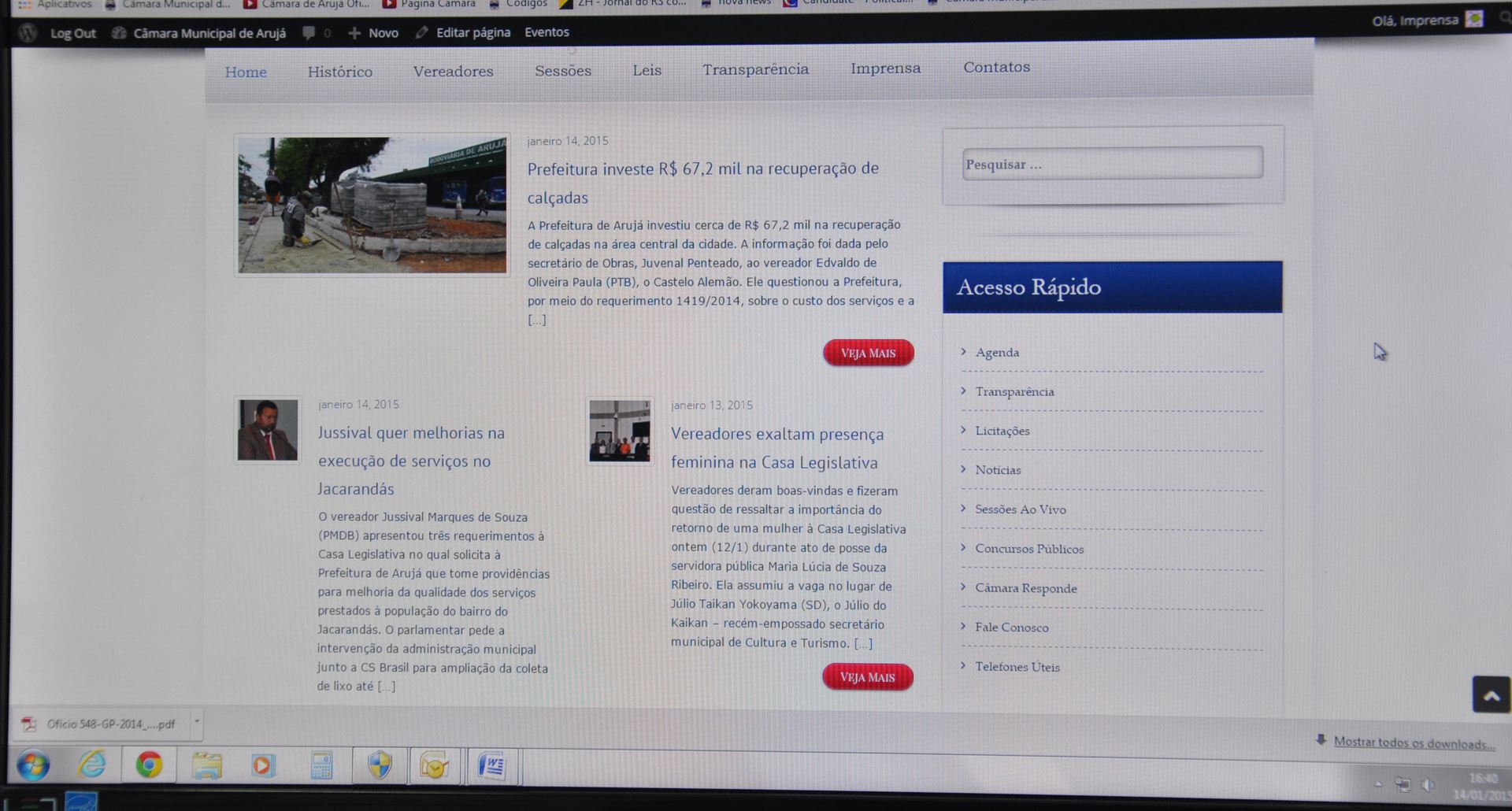 Novo site da Câmara permite maior interação com redes sociais