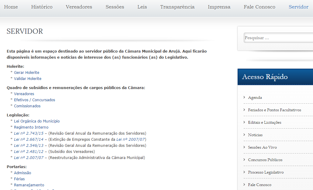 Reformulada, página do servidor retorna ao site