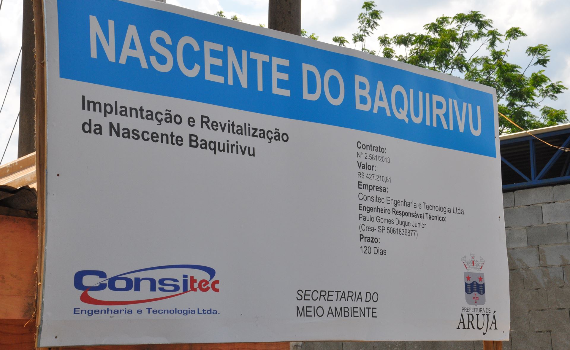 Paraíba Car questiona investimentos na recuperação da nascente do Baquirivu
