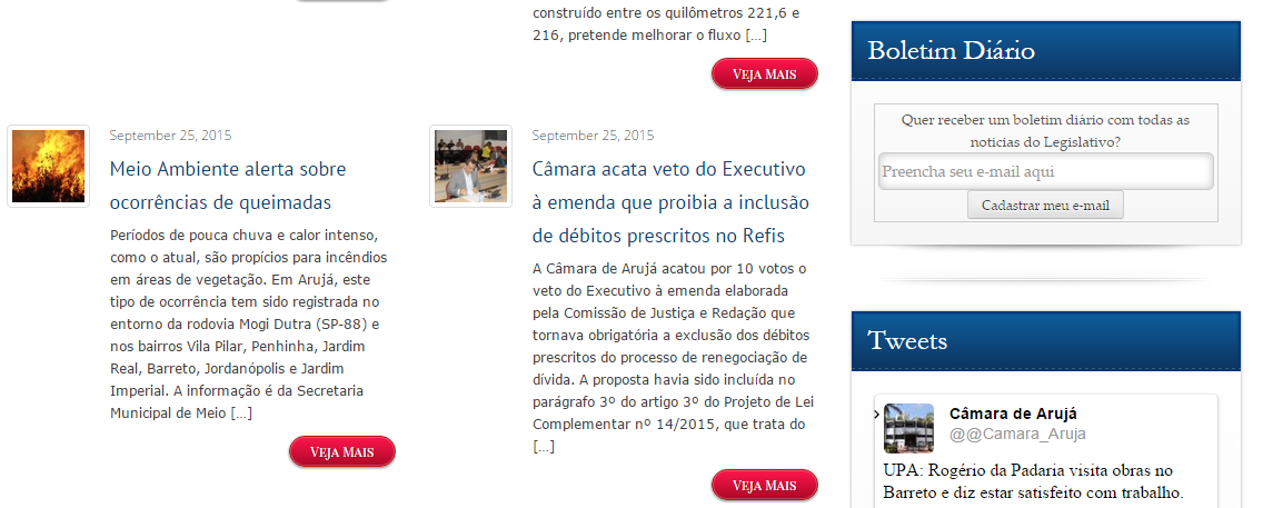 Boletim de Notícias: receba as informações da Câmara em seu email