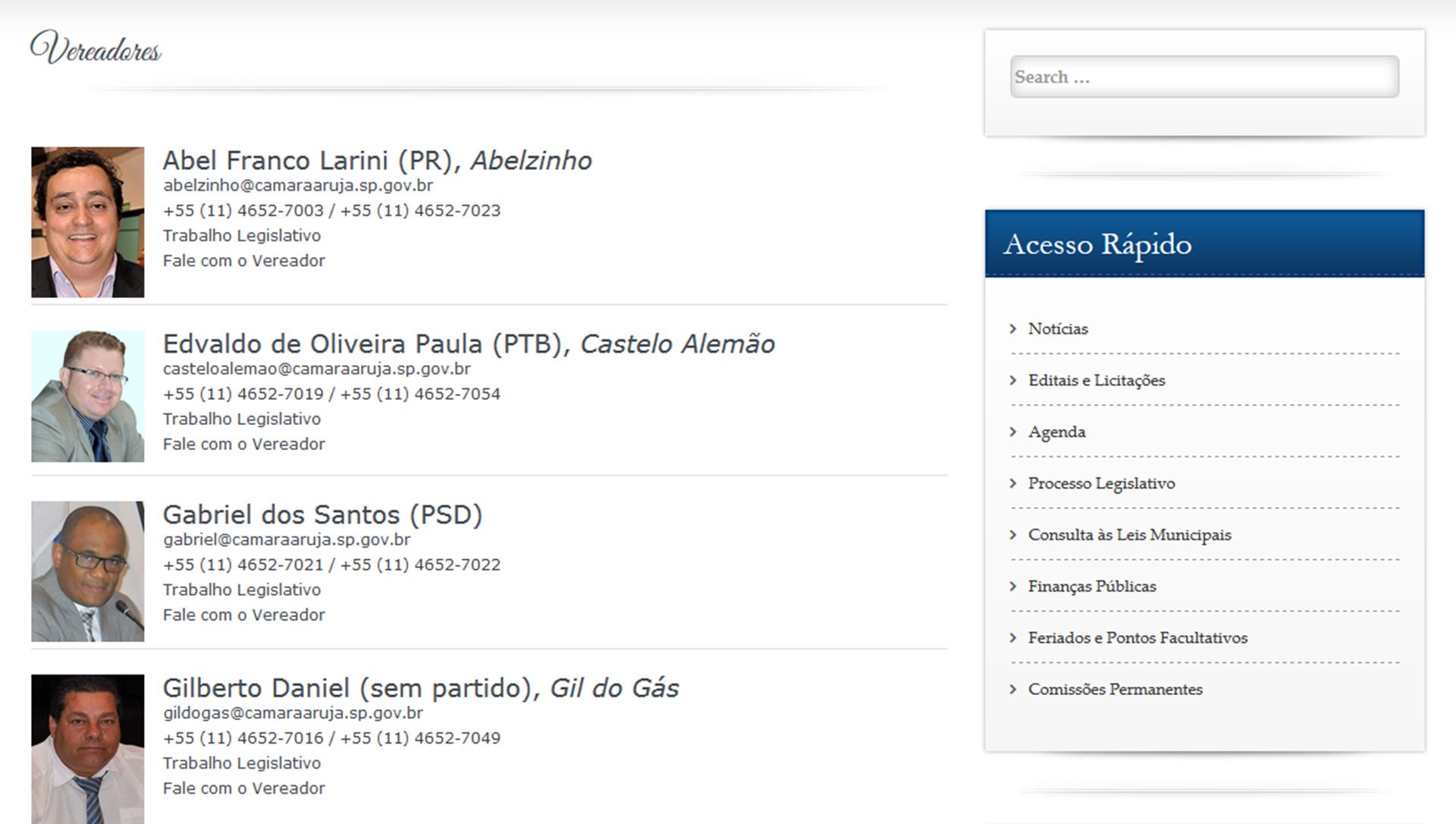 Reformulada, página com perfil dos vereadores facilita acompanhamento do trabalho legislativo