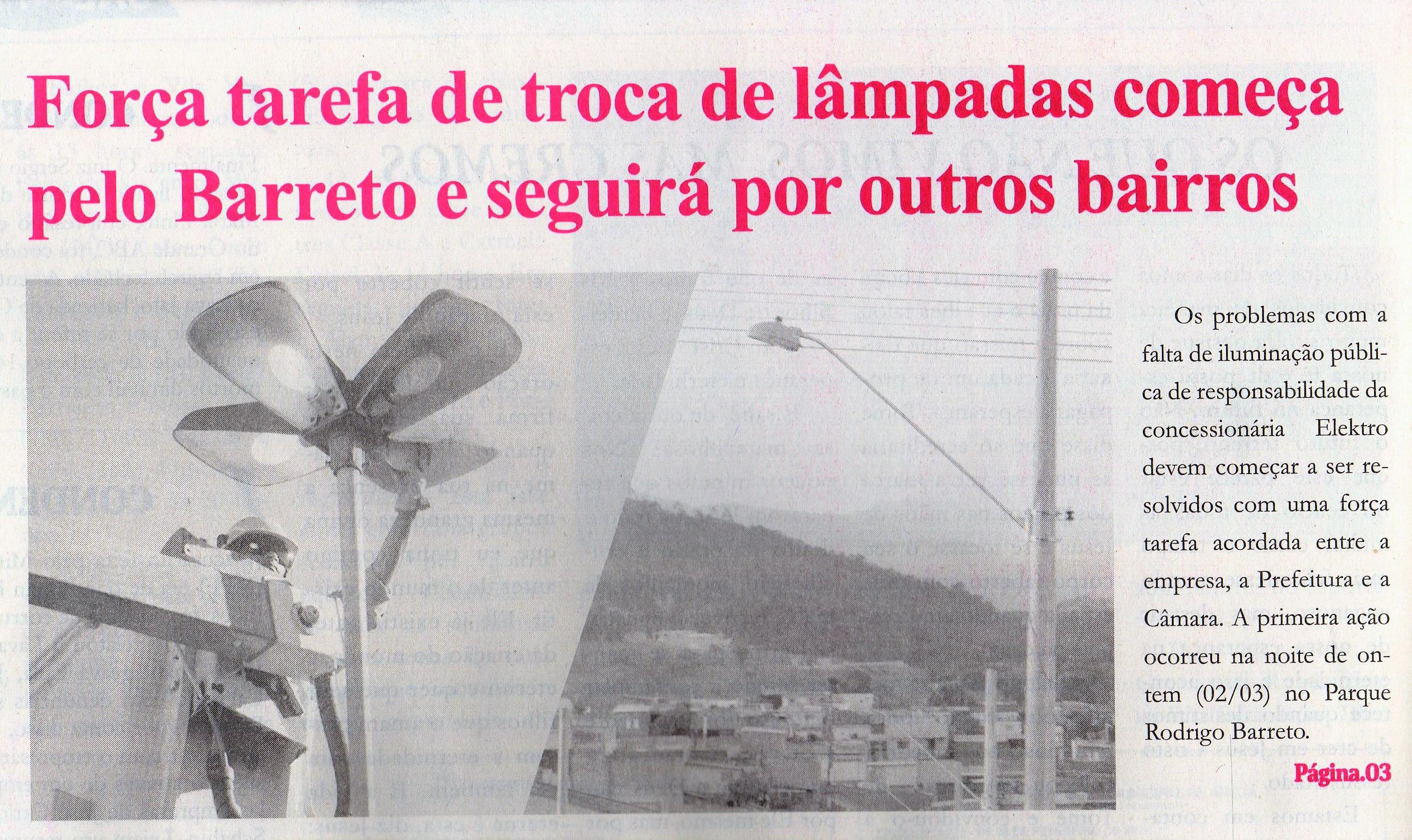 Ação do Legislativo começa a dar resultados: Elektro retoma manutenção da iluminação pública