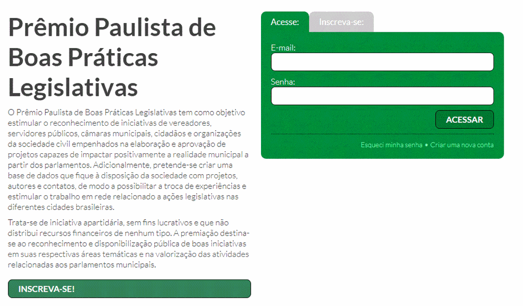 Prazo de inscrições para o Prêmio Boas Práticas Legislativas termina dia 30/9